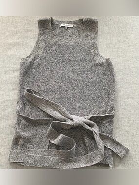 Madewell Black and White Sweater Top Tie waists
